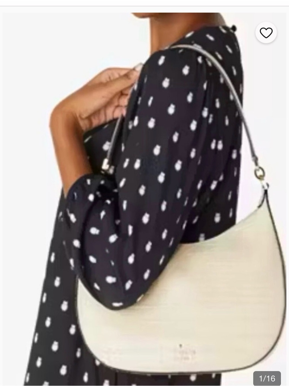 kate spade Cream Crescent Shoulder Bag